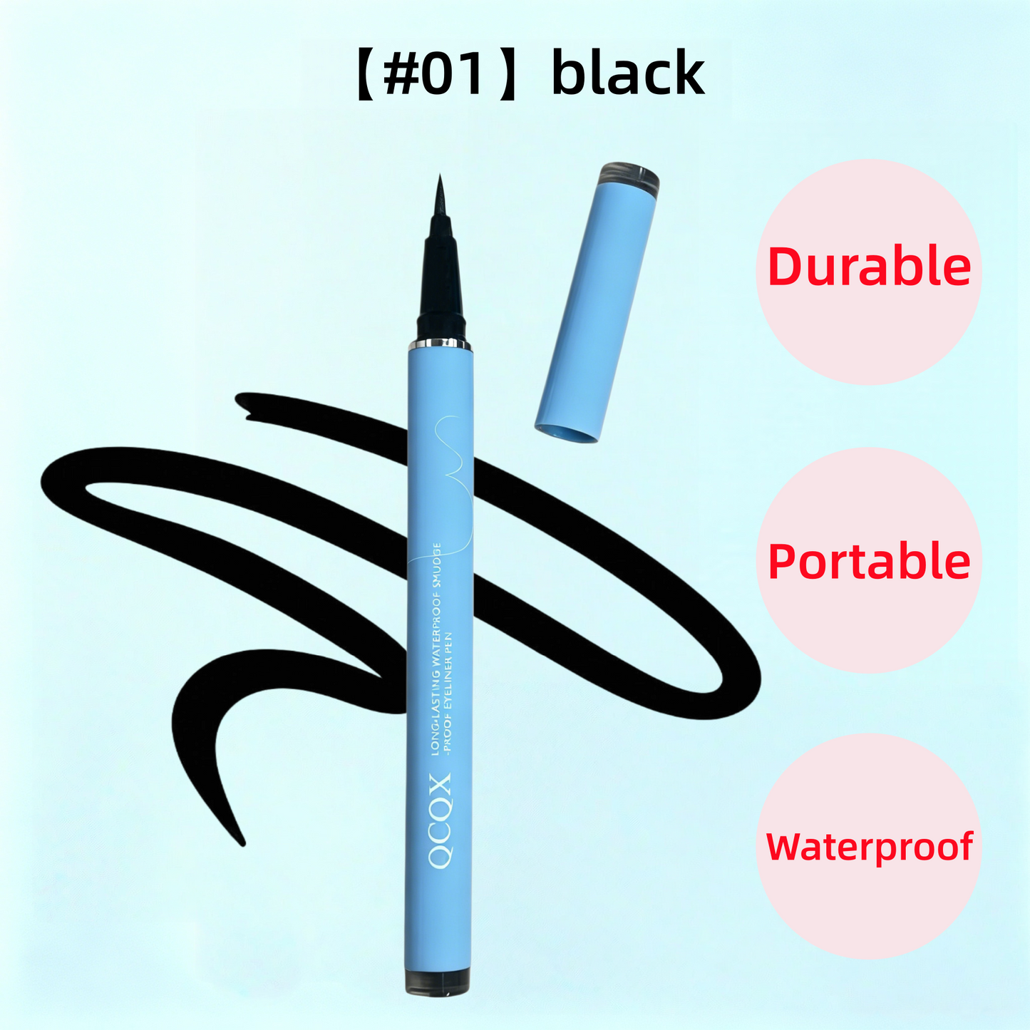 【QCQX】Long-lasting eyeliner -lightweight, waterproof,vegan,cruelty-free,24-hour smooth application,ultra-creamy andsilky smooth texture.-A