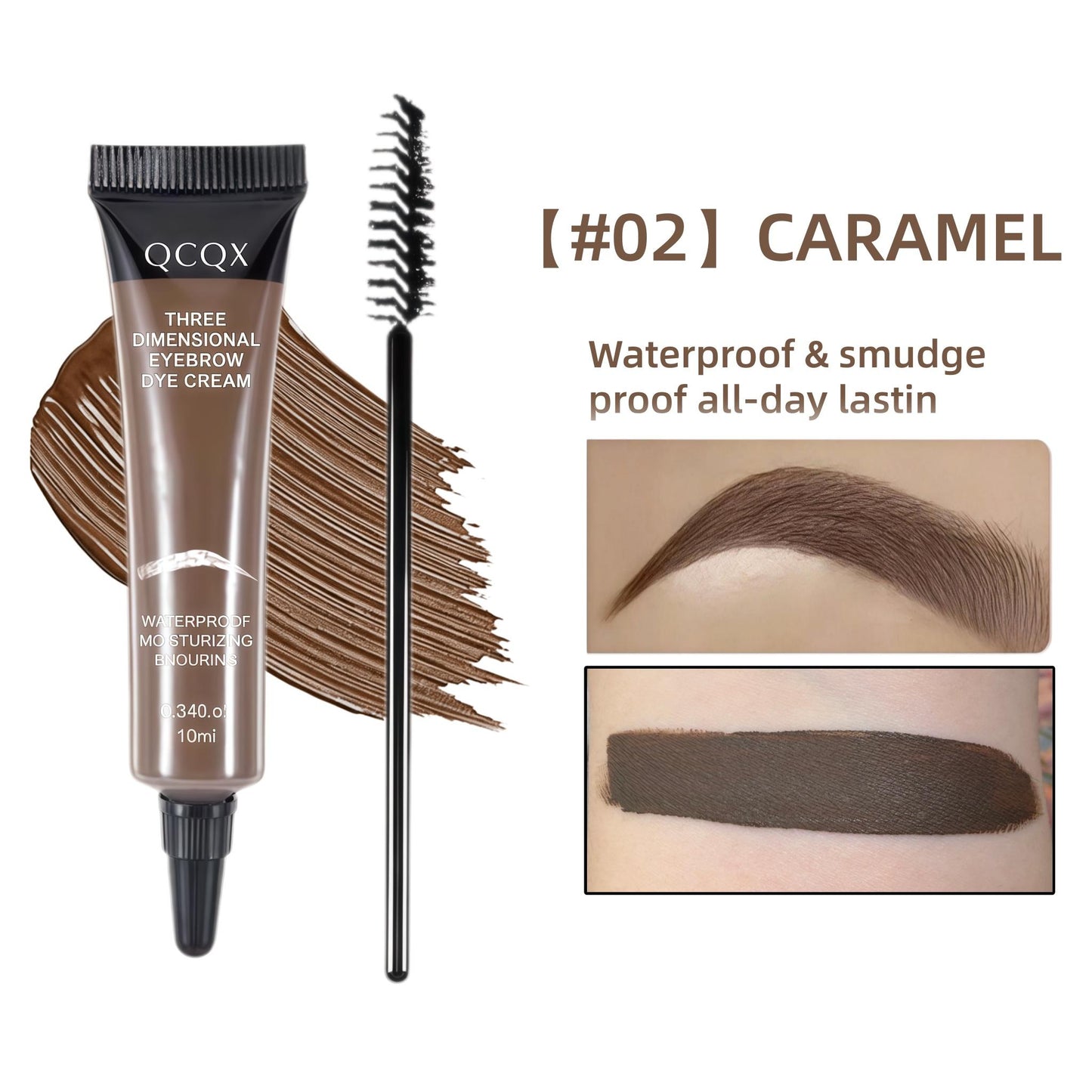 QCQX Three Dimensional Eyebrow Dye Cream, waterproof and sweatproof, suitable for all skin tones