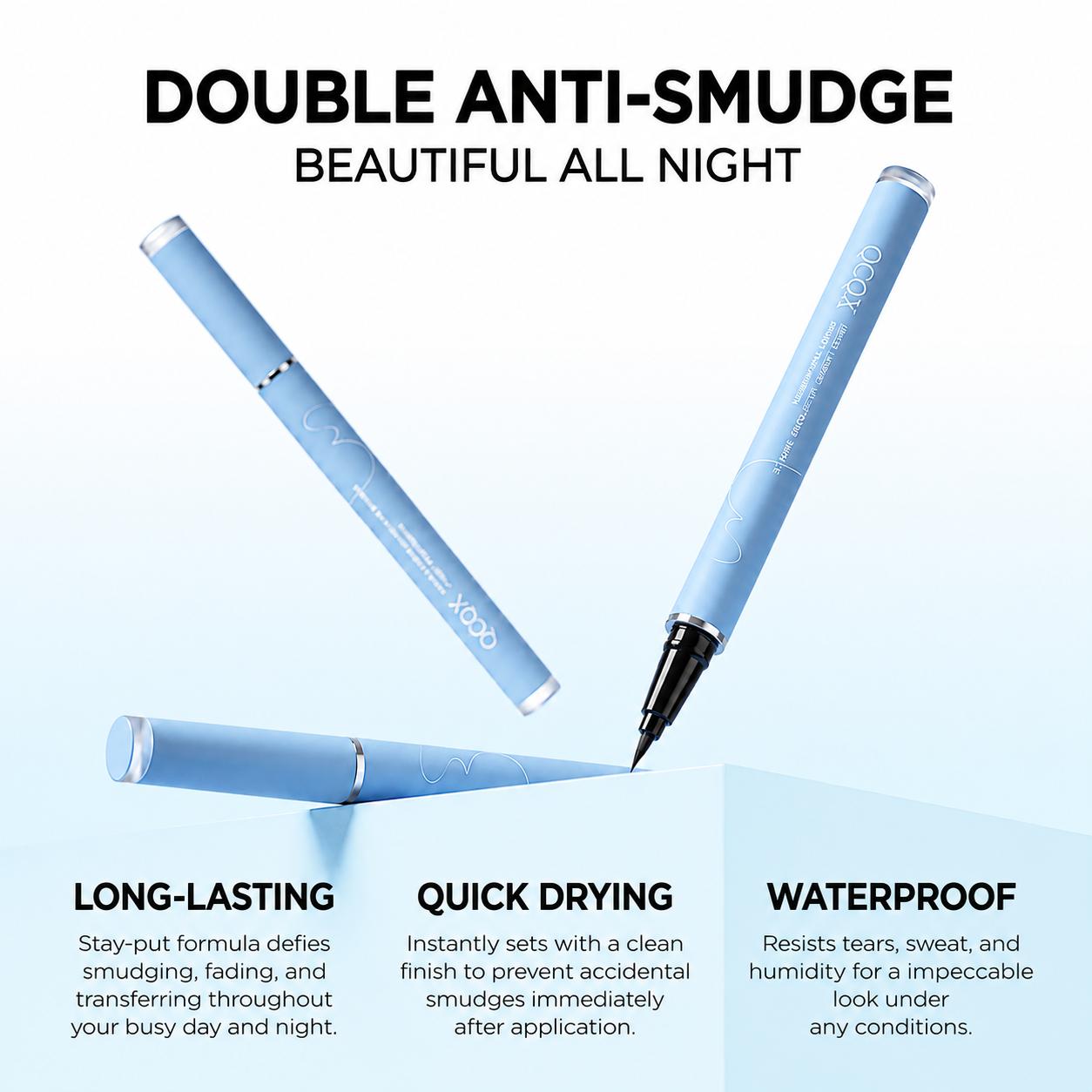 【QCQX】Long-lasting eyeliner -lightweight, waterproof,vegan,cruelty-free,24-hour smooth application,ultra-creamy andsilky smooth texture.-A