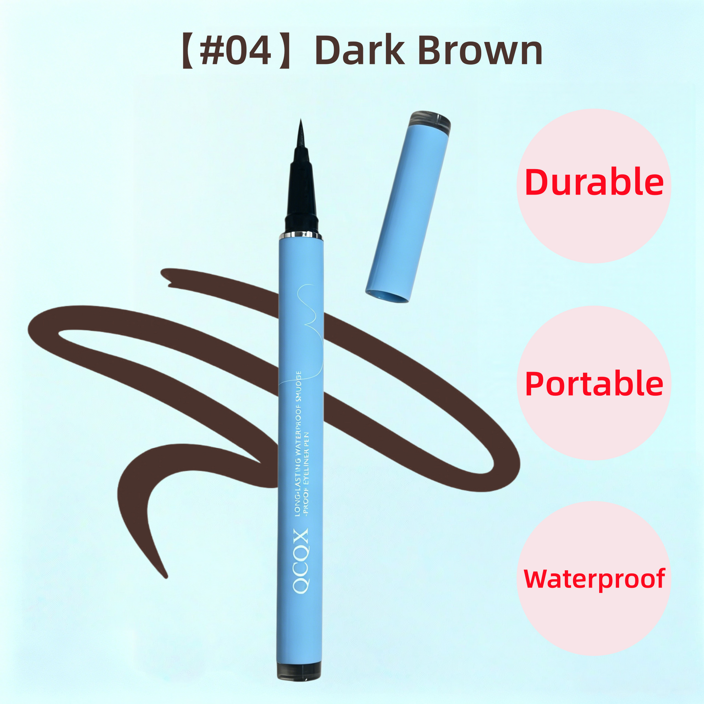 【QCQX】Long-lasting eyeliner -lightweight, waterproof,vegan,cruelty-free,24-hour smooth application,ultra-creamy andsilky smooth texture.-A