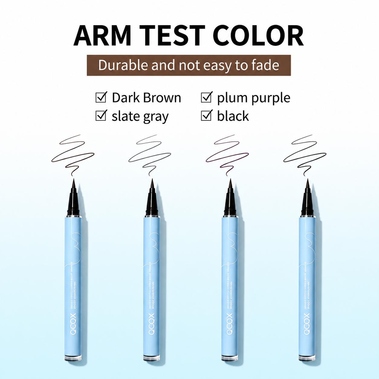 【QCQX】Long-lasting eyeliner -lightweight, waterproof,vegan,cruelty-free,24-hour smooth application,ultra-creamy andsilky smooth texture.-A