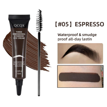 QCQX Three Dimensional Eyebrow Dye Cream, waterproof and sweatproof, suitable for all skin tones