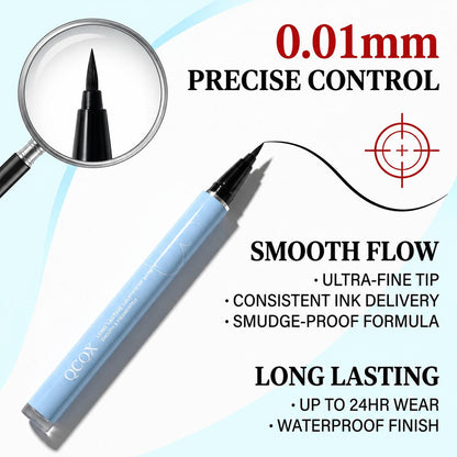 【QCQX】Long-lasting eyeliner -lightweight, waterproof,vegan,cruelty-free,24-hour smooth application,ultra-creamy andsilky smooth texture.-A