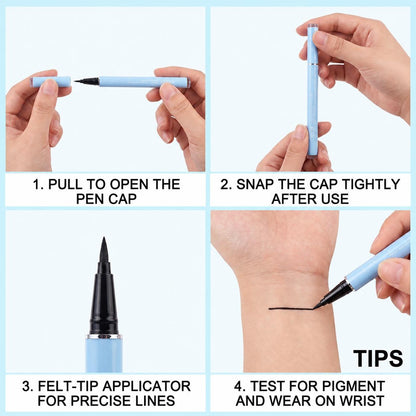 【QCQX】Long-lasting eyeliner -lightweight, waterproof,vegan,cruelty-free,24-hour smooth application,ultra-creamy andsilky smooth texture.-A